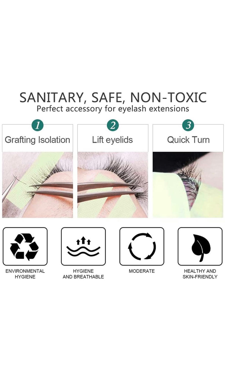 Thumbnail: Eyelash extension accessory: Sanitary, Safe, Non-Toxic, Grafting Isolation, Lift eyelids, Quick Turn.