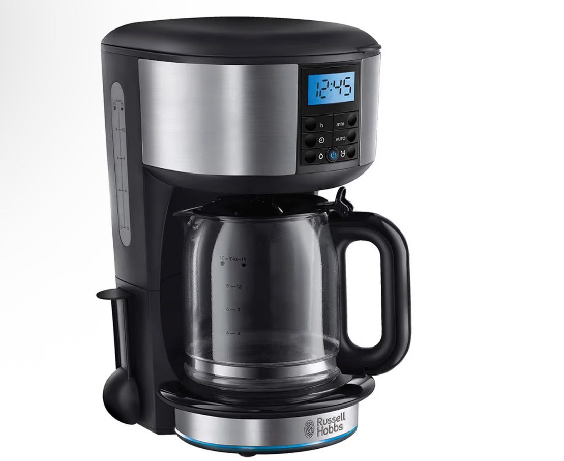Russell Hobbs Buckingham Filter Coffee Machine, 1.25L Carafe/10 Cups, 1-4 Cup Br