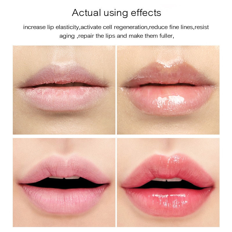 Miniatură: Lips before and after application, Actual using effects, lip elasticity, repair lips.