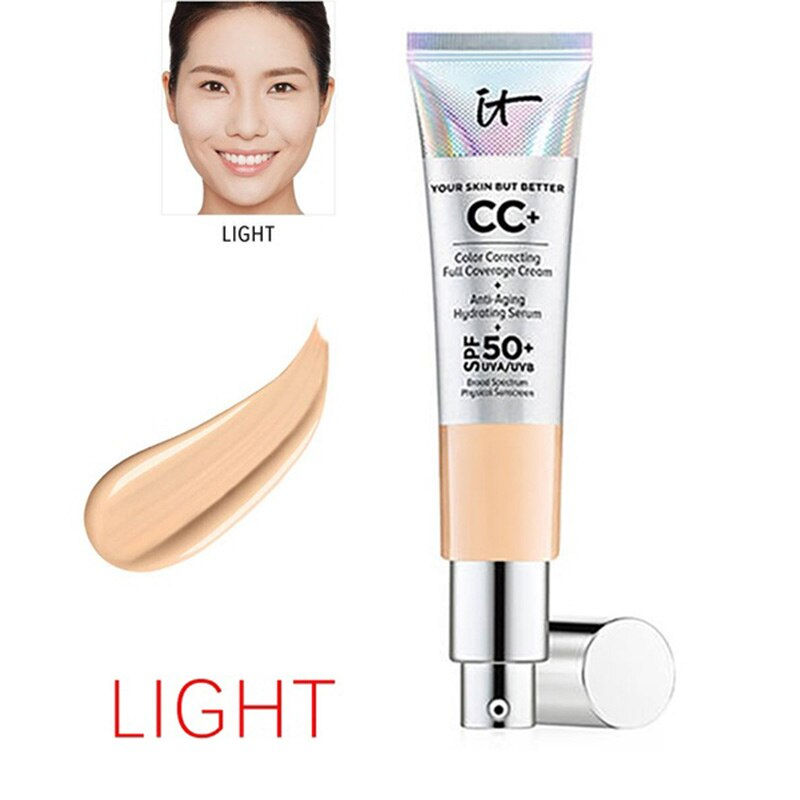 Miniaturbild: IT Cosmetics CC+ cream. Concealer SPF50 Full Cover Medium Light Base Liquid Foundation. Light shade.