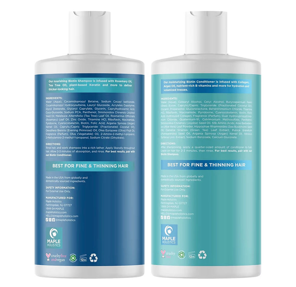 Thumbnail: Rosemary & Biotin Shampoo and Conditioner Set - Paraben and Sulphate Free for Th