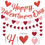 Thumbnail: Red glitter "Happy Valentine's Day" banner with heart garlands and cutouts.