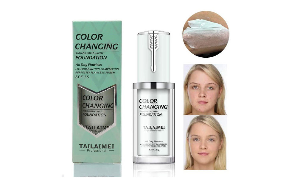 Миниатюра: Color Changing foundation with SPF 15 and before and after photos of skin