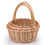 Miniatyrbild: Empty light brown wicker basket with woven handle, handcrafted design.