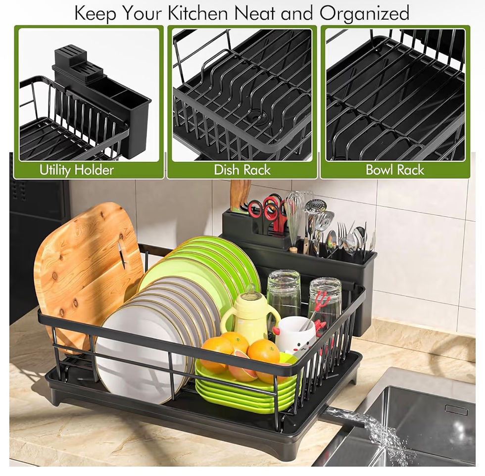 Thumbnail: SavvyStor Dish Drainer Rack - Space Saving Dish Rack for Kitchen Counter, Kitche