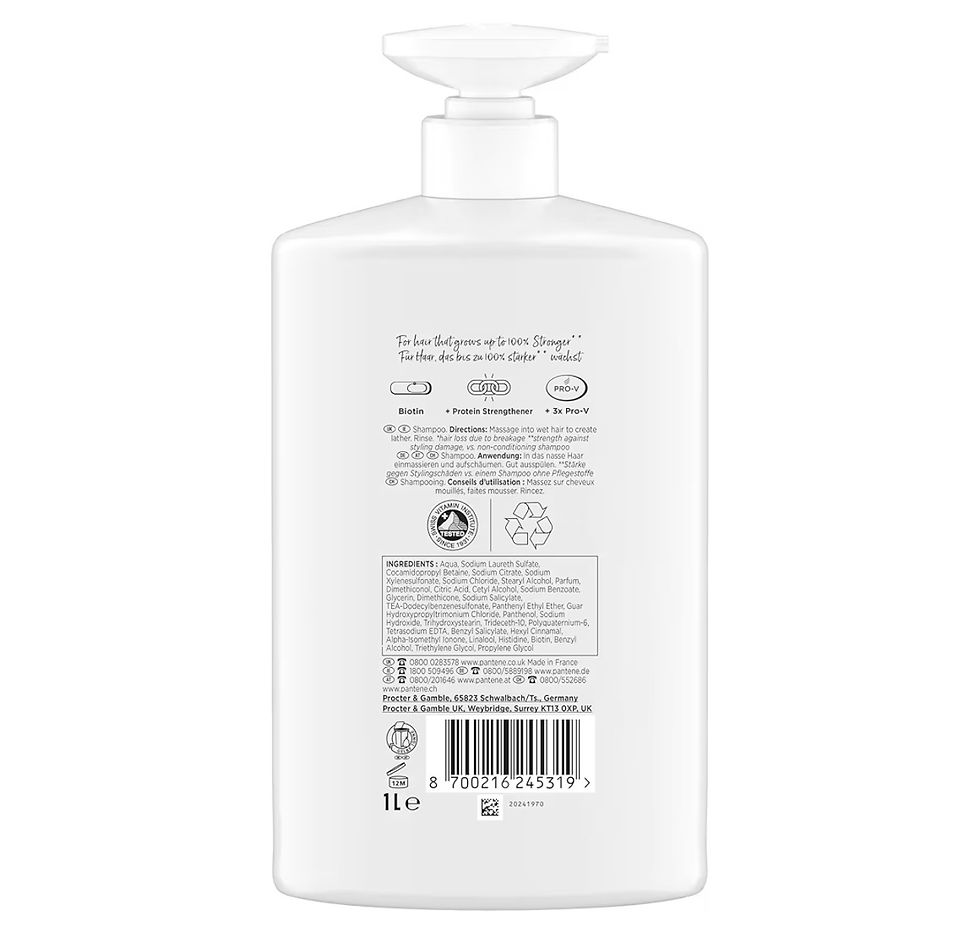 Thumbnail: Pantene Grow Strong Shampoo with Biotin & Protein Strengthener 1L XXL pump. Help