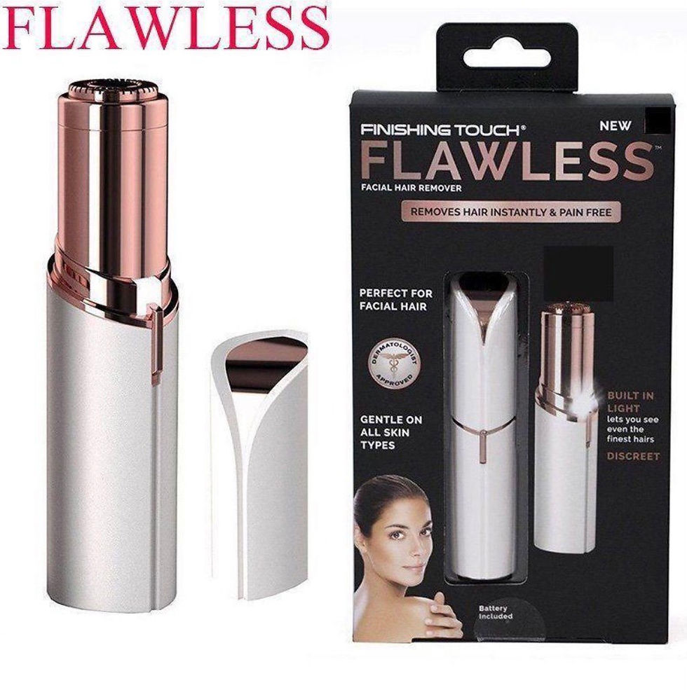 Miniature : Finishing Touch Flawless hair remover and packaging, perfect for facial hair.