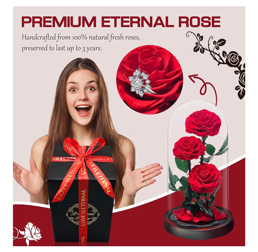 Миниатюра: Happy woman unboxes PREMIUM ETERNAL ROSE, hand-crafted, preserved 3 years.