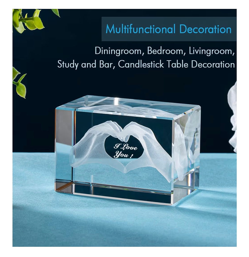 Миниатюра: Crystal block "I Love You" hands heart; "Multifunctional Decoration" for display.