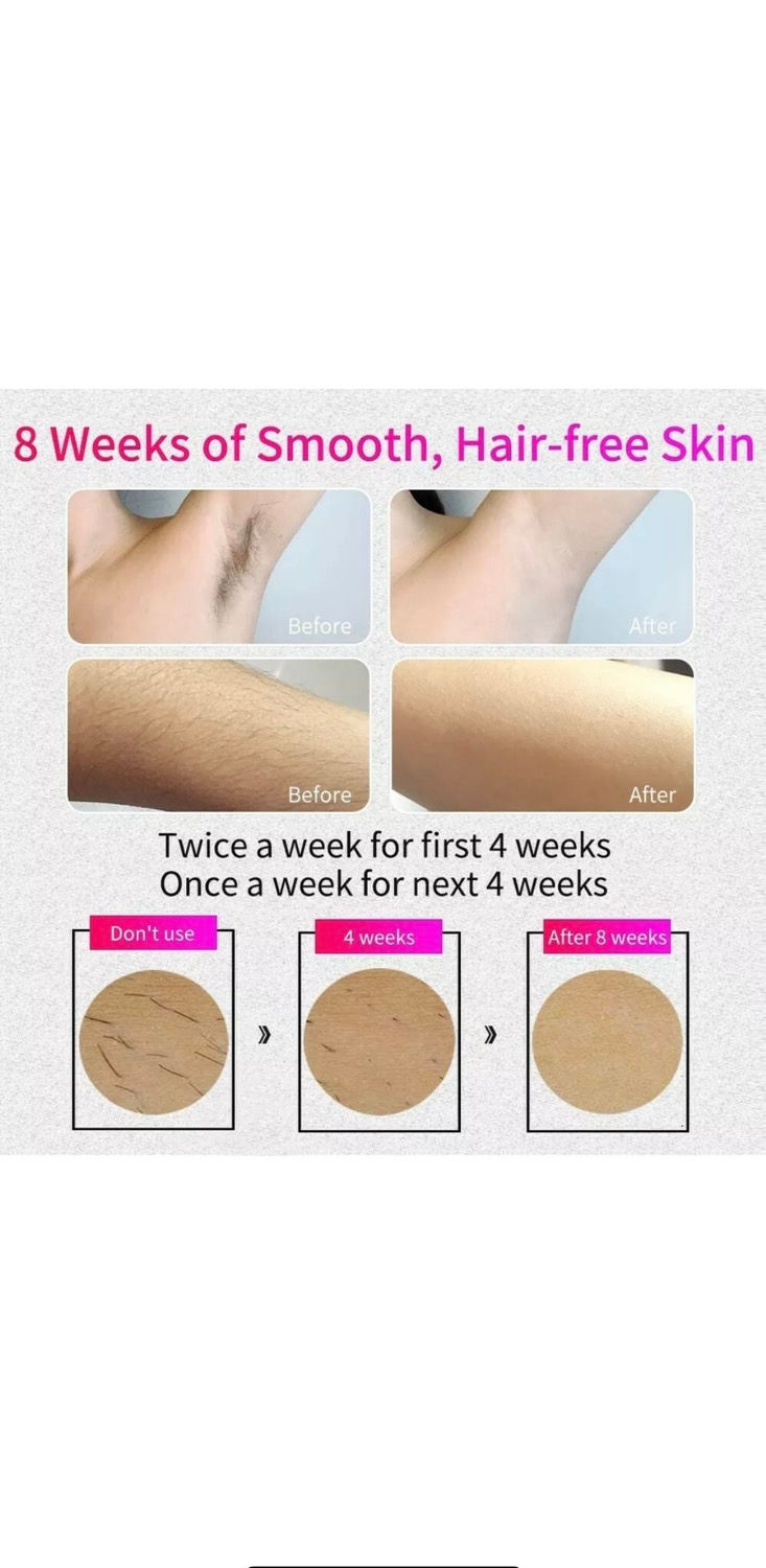 Thumbnail: Before and after images show 8 weeks of smooth, hair-free skin results.