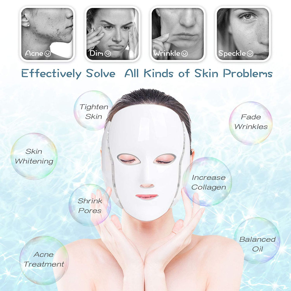 Miniatyrbild: Woman wearing LED face mask Effectively solve all kinds of skin problems, skin care.