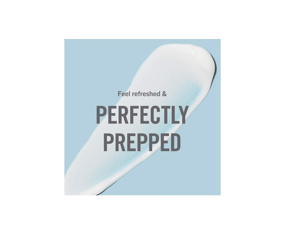 Miniature : White cosmetic product with text: Feel refreshed & PERFECTLY PREPPED.