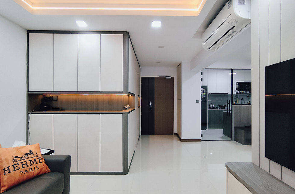 Foyer entrance with full stretch shoe cabinet