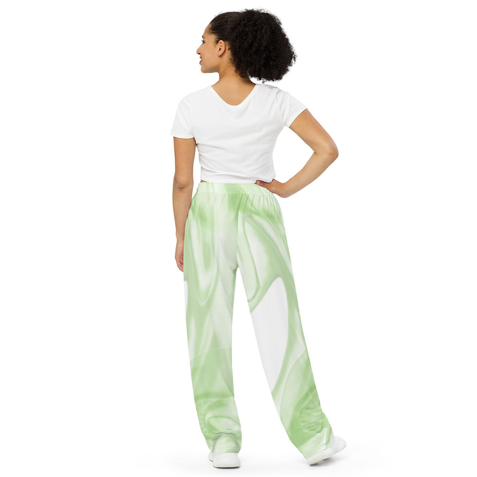 Miniature : Green Apple All-over print unisex wide-leg pants