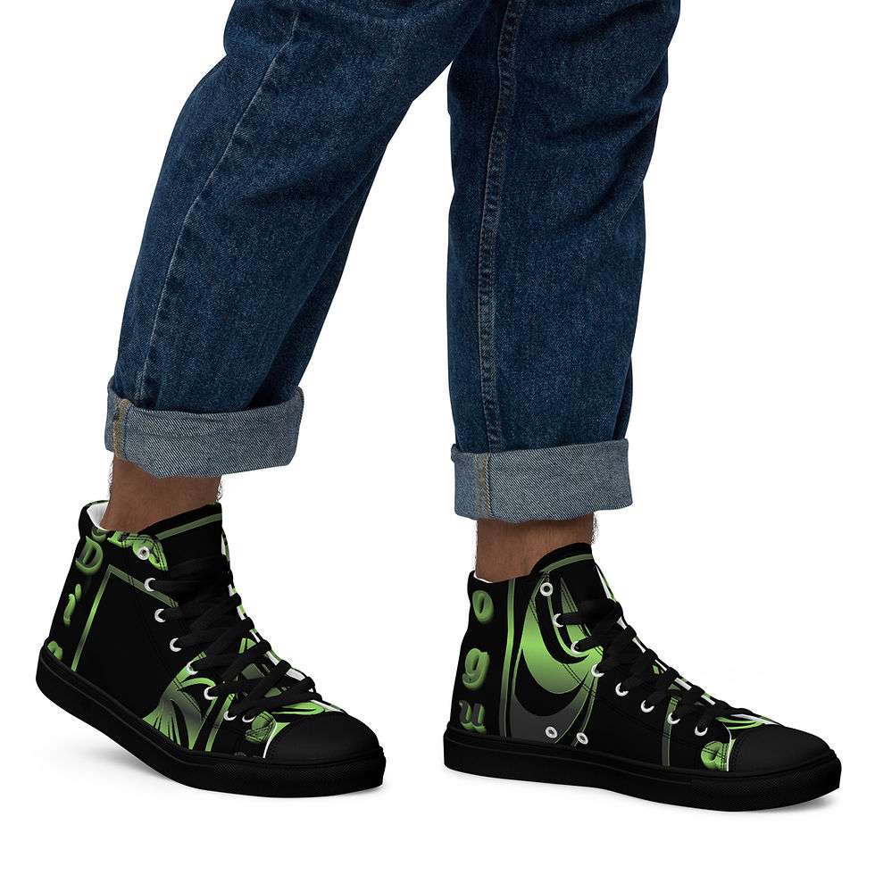 Thumbnail: DDL-Green Men’s high top canvas shoes