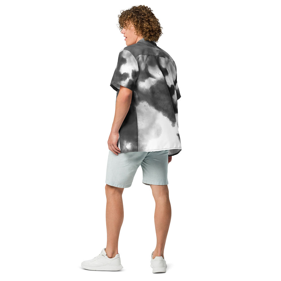 Thumbnail: Black Watercolor Unisex button shirt