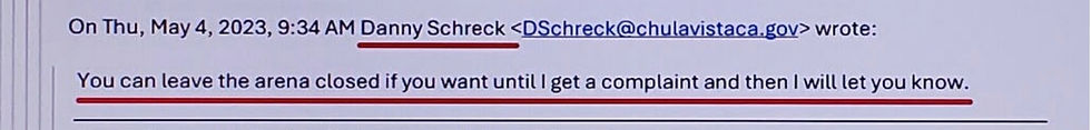 05.04.23 Email written by Daniel Schreck to Richelle Farley | Click on image to enlarge