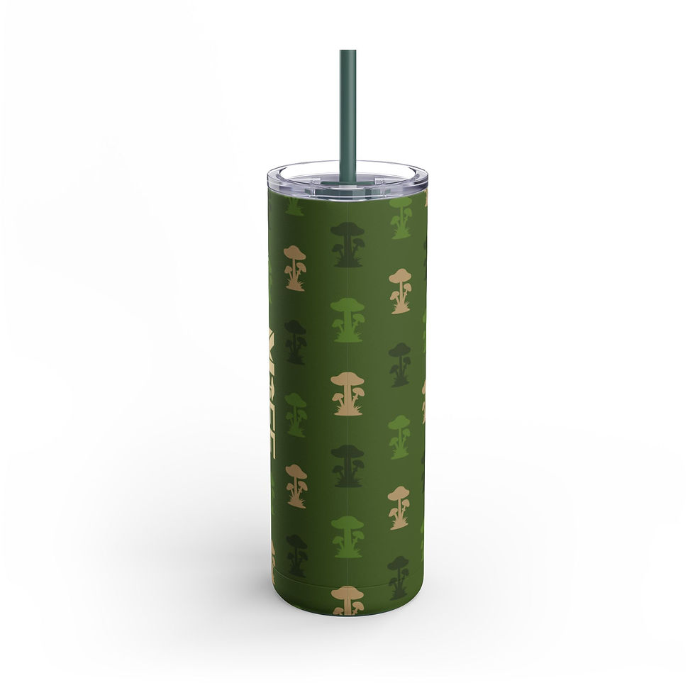 Thumbnail: Eco-Friendly Skinny Matte Mushroom Camo Tumbler - 20oz