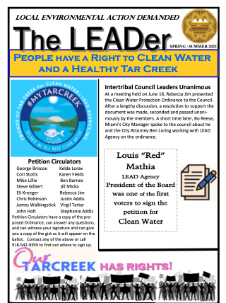 Spring-Summer 2021 Newsletter LEAD Agency