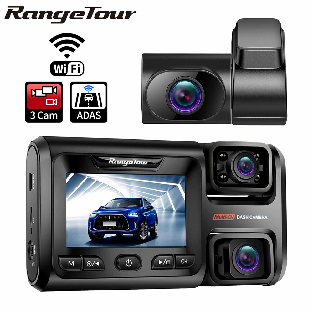 Range Tour 3 Lens Car Dashcam & 24hr Surveillance with Wi-Fi