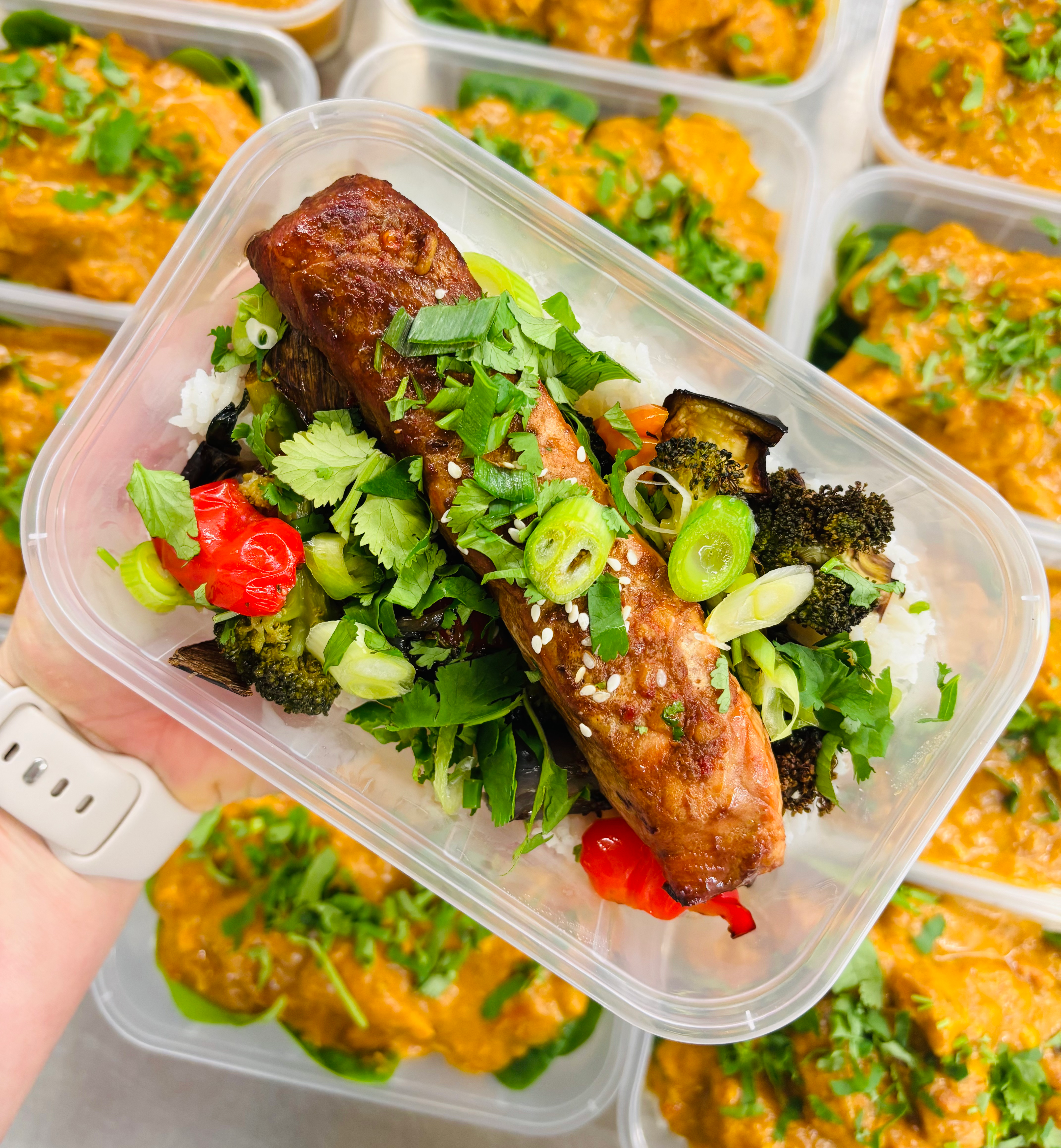 Teriyaki Salmon with Garlic Green Beans & Rice