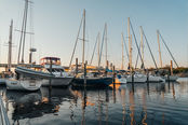Palm Harbor marina in pensacola fl docked boats.