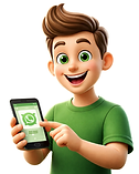 Menino segurando um celular