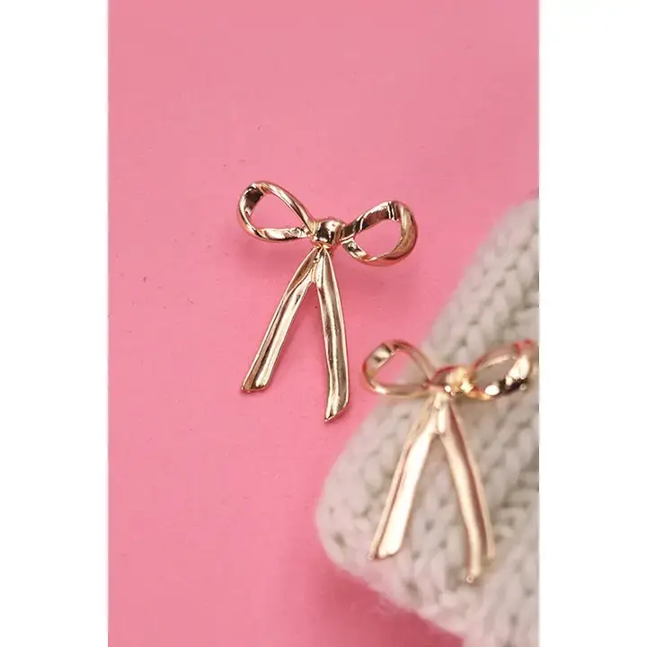 Thumbnail: Bow -Movable Stud Earrings