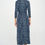 Thumbnail: Brushed Knit Print V neck Jersey Wrap Maxi Dress with Tie
