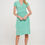 Thumbnail: Print V neck Jersey Dress with Tie