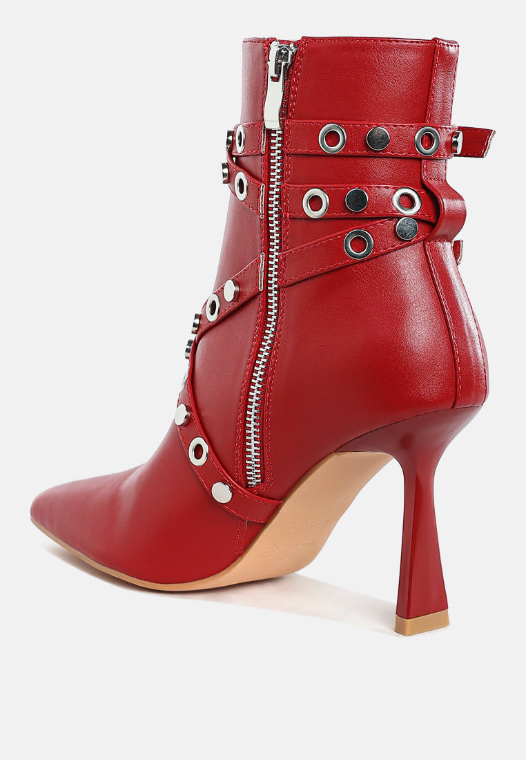 Thumbnail: Jacinta Slim Flared Heel Strappy Boots