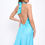 Thumbnail: Solid Satin Halter neck Backless Midi Dress