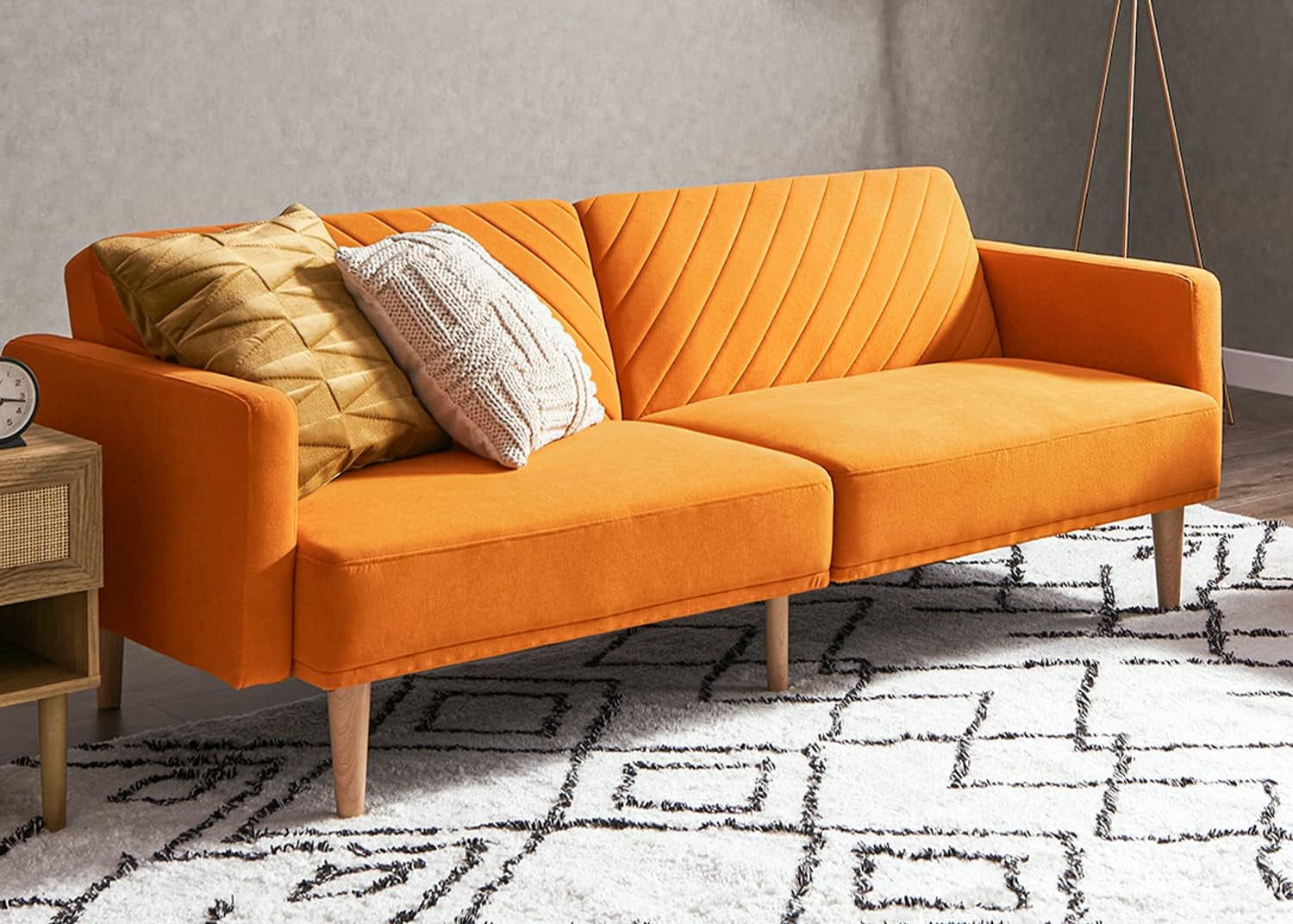 Chloe Futon Sofa Bed with Tapered Legs