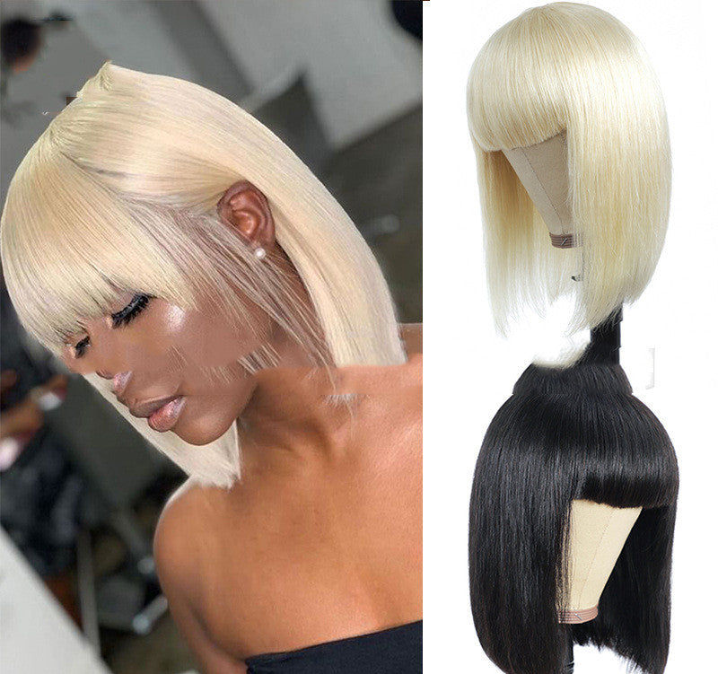 Thumbnail: Blonde Short Straight Hair Bobo Wig