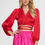 Thumbnail: Silky Satin Wrap Crop Top with Tie