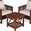 Thumbnail: 3 Pieces Outdoor Patio Furniture Set Wicker Chairs with Coffee Table, Balcony Po