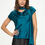 Thumbnail: Satin Cowl Neck Short Sleeve Top with Scarf Detail
