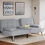 Thumbnail: Futon Sofa Bed Modern Folding Futon Set Linen Fabric Convertible Recliner Lounge