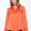 Thumbnail: Stretch Satin V neck Blouse with Collar