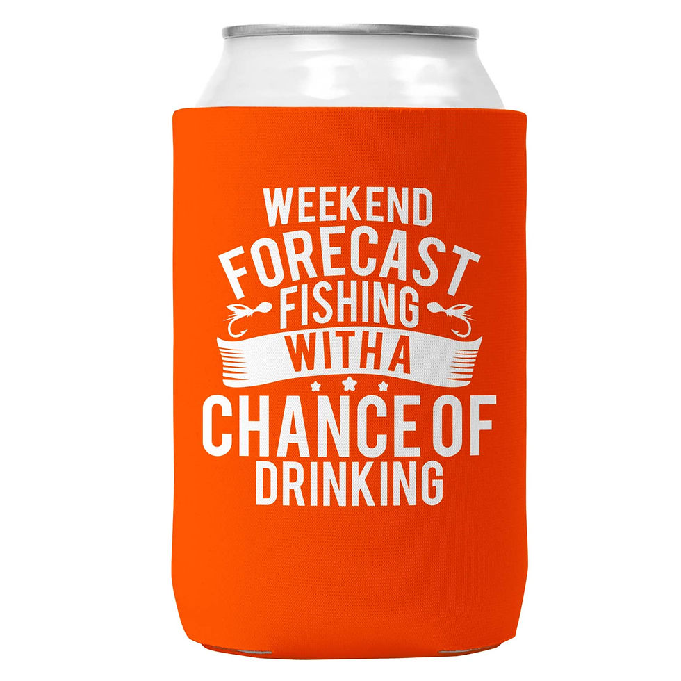 Weekend Forecast Fishing Can Coozie Cooler for 12oz Cans
