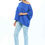 Thumbnail: Stretch Satin Solid Round neck Oversize Top