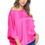 Thumbnail: Stretch Satin Solid Round neck Oversize Top