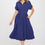 Thumbnail: Linen Solid Collared V neck Dress with Pockets