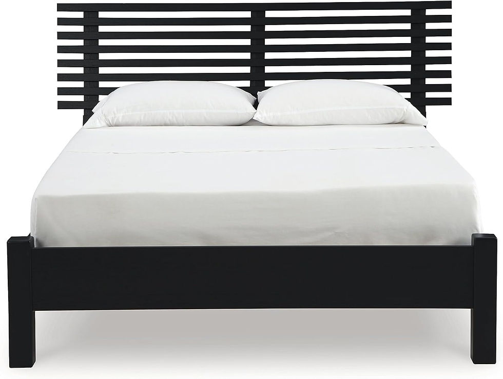 Thumbnail: Modern Black Queen Slat Headboard Stylish Bedroom Design