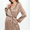Thumbnail: Stretch Satin Open Front Trench Coat with Tie