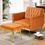 Thumbnail: Velvet Accent Chair with Adjustable Armrests, Orange