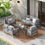 Thumbnail: Modern Aluminum Outdoor Patio Furniture Set with Cushions
