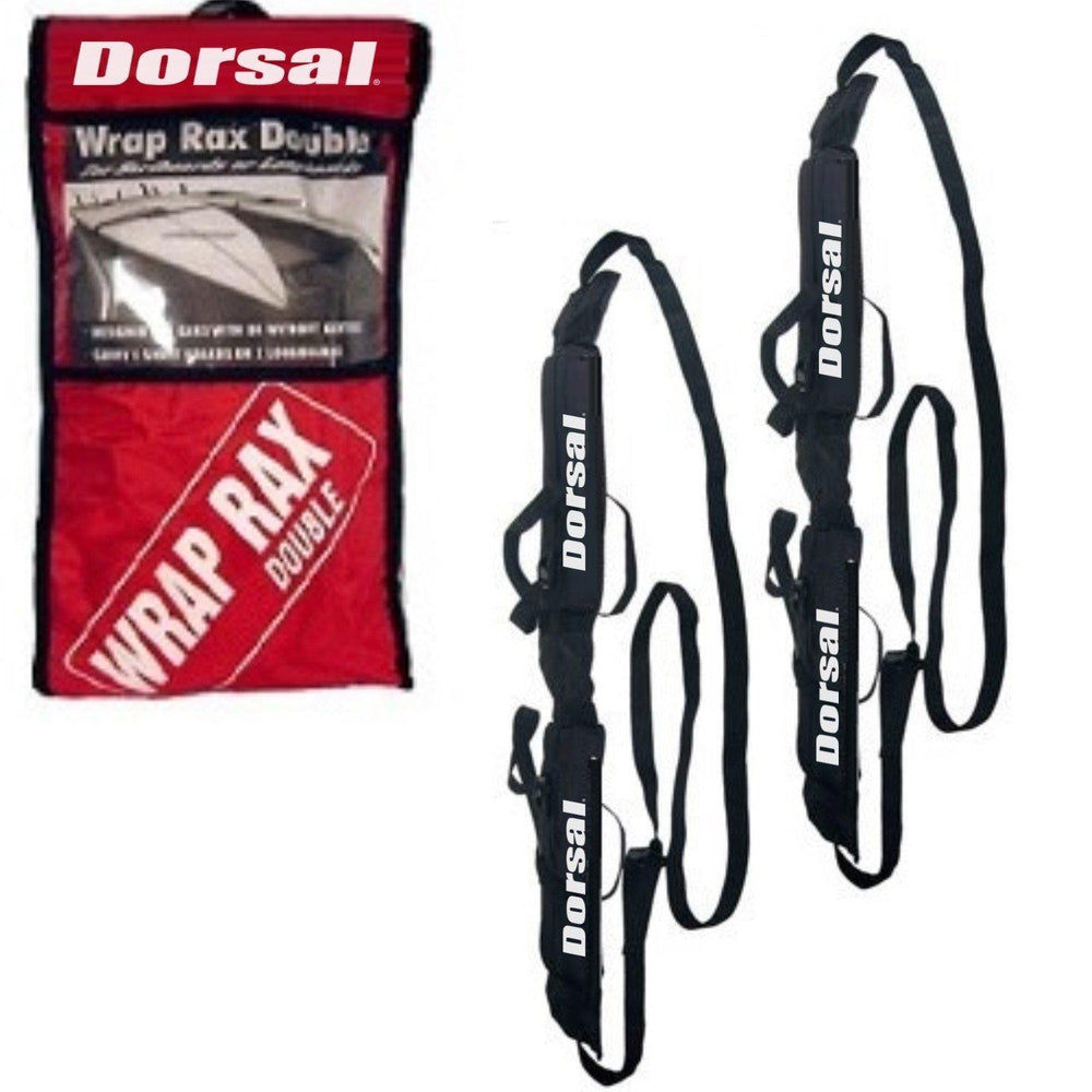 DORSAL Wrap Rax Double Surfboard Soft Roof Rack Pads with Straps - Pack of 2 Cor