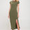 Thumbnail: Solid Off the Shoulder Maxi Dress with Slit