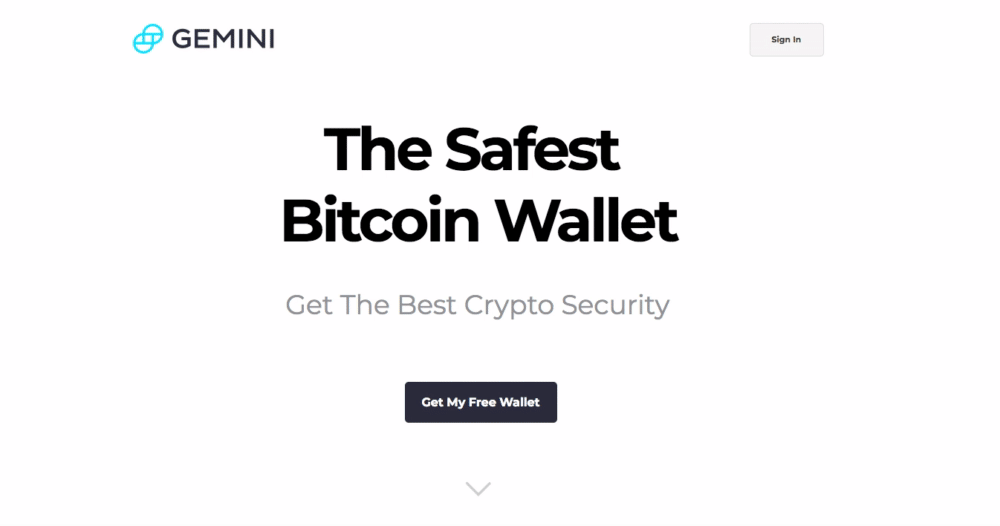 Gemini Safest Bitcoin Wallet Page